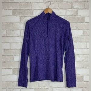 REI Heathered Purple Quarter-Zip Sweatshirt Size L